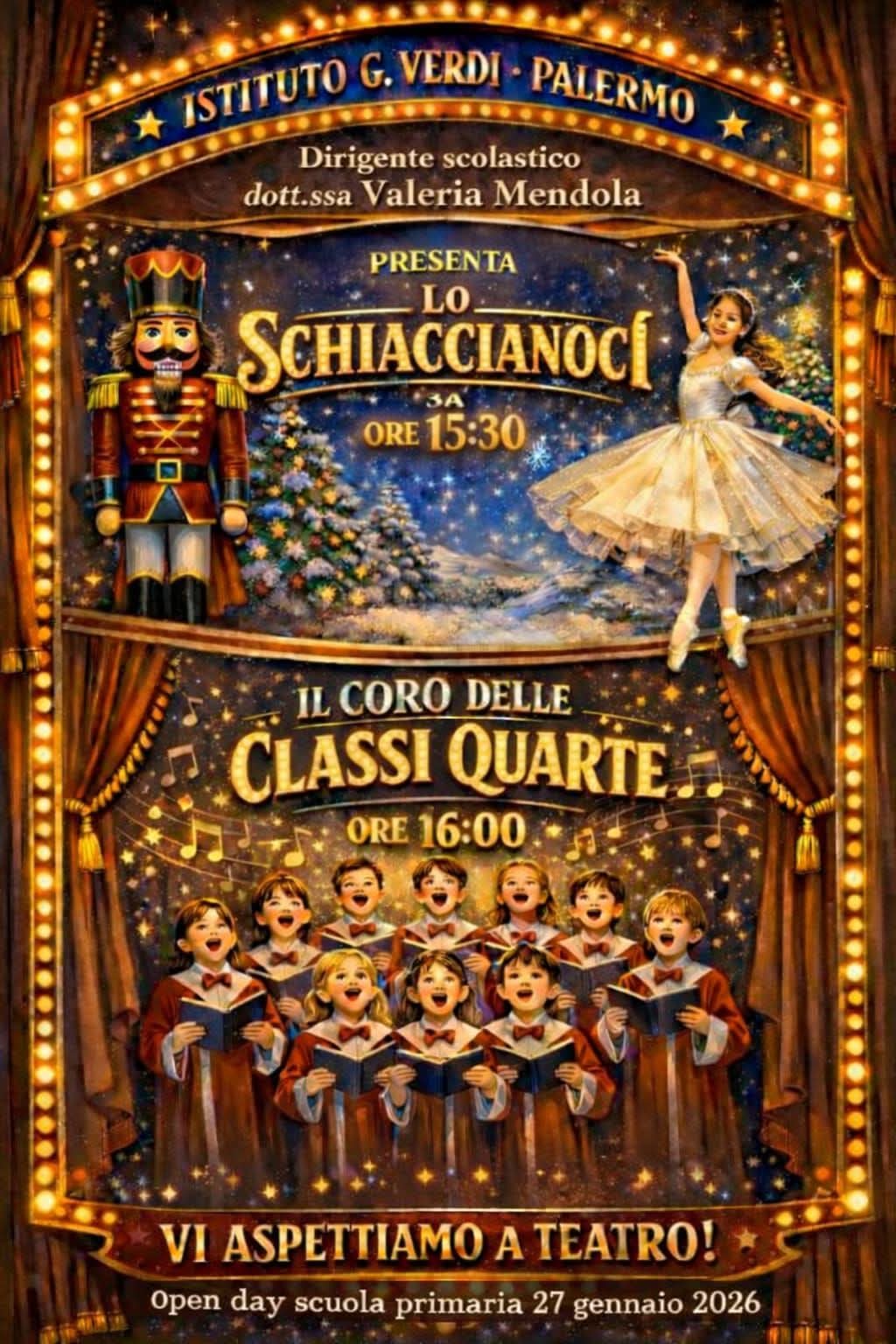 LO SCHIACCIANOCI 3A E A SEGUIRE CORO DELLE QUARTE – OPEN DAY 27 GENNAIO